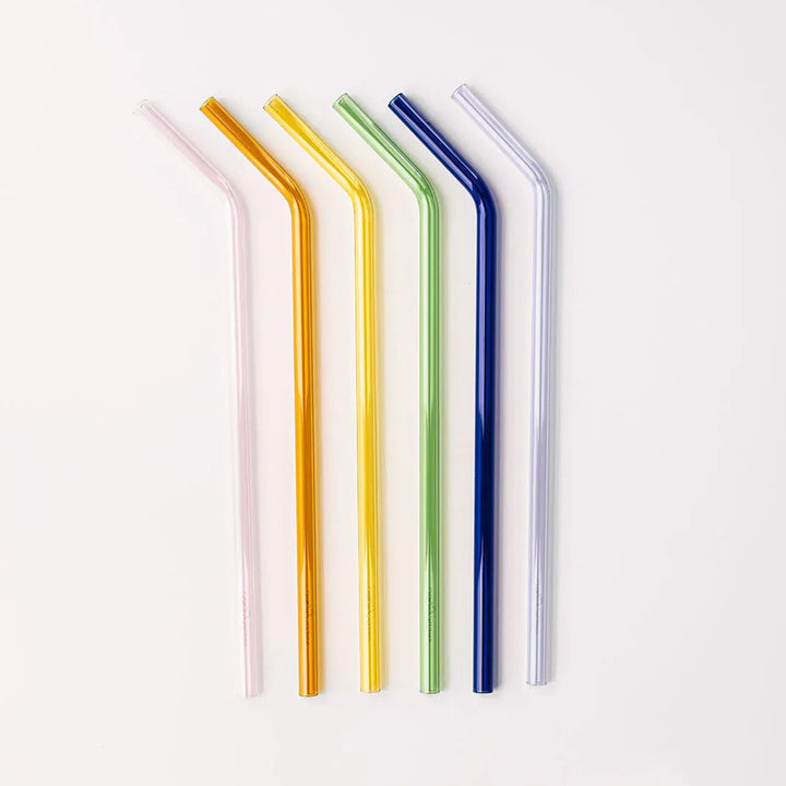 Simply Straws Tumbler 12" Glass Straw Set - Iridium