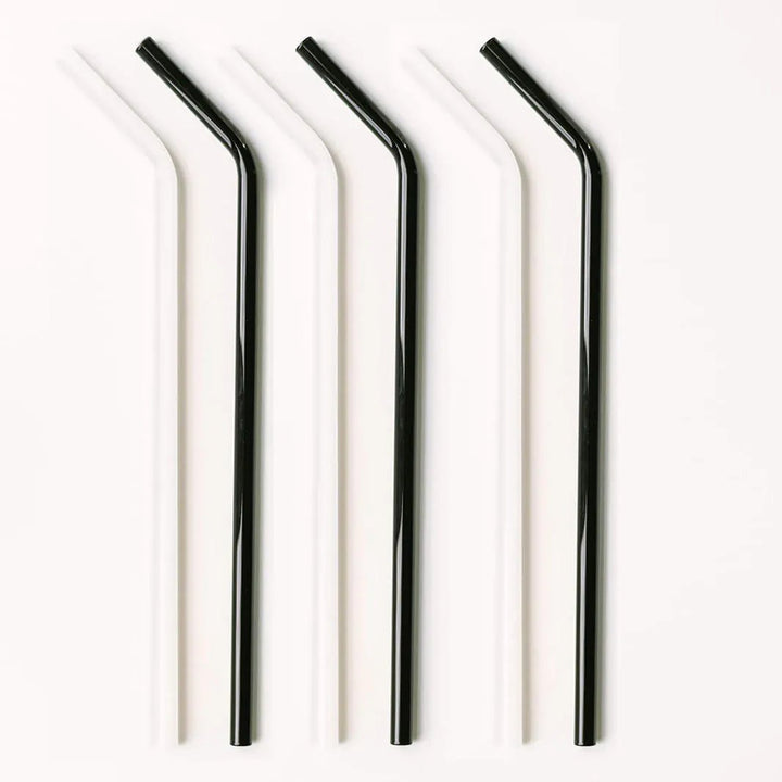 Simply Straws Tumbler 12" Glass Straw Set - Marble