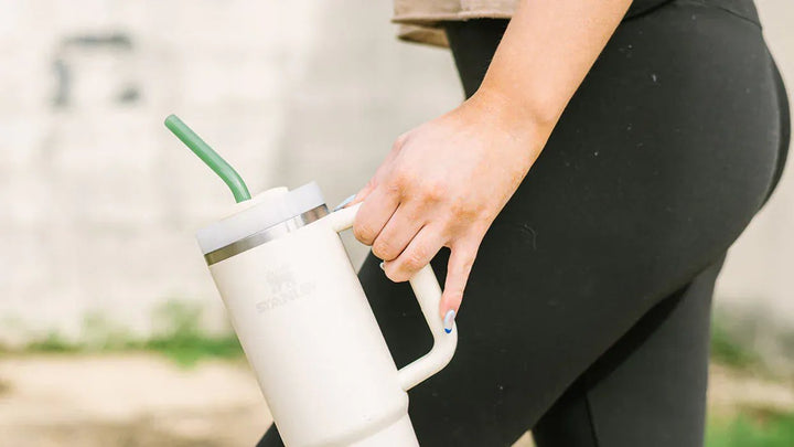 Simply Straws Tumbler 12" Glass Straw Set - Pearl