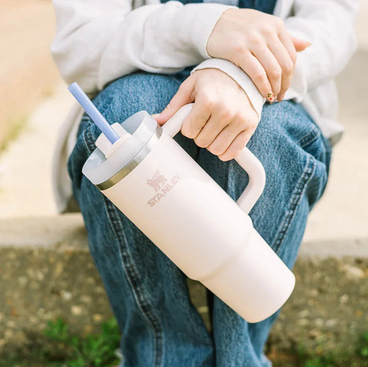 Simply Straws Tumbler 12" Glass Straw Set - Pearl