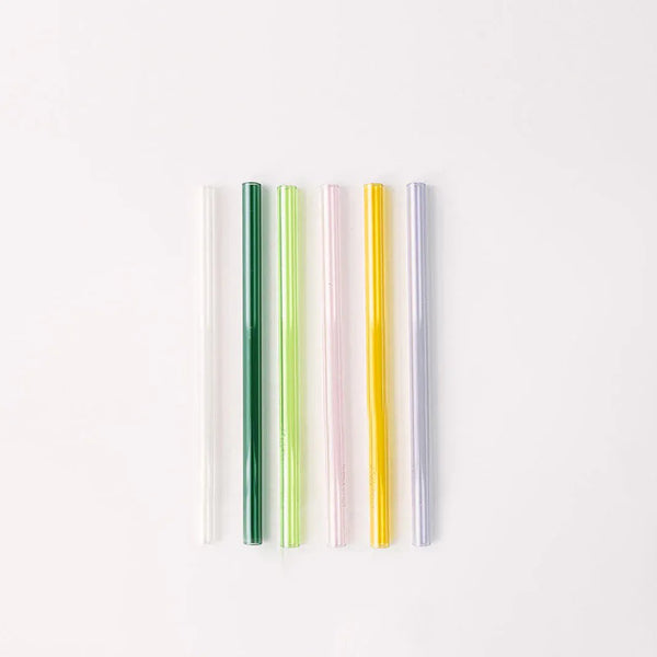 Simply Straws Wide 10" Glass Straw Set - Meadow