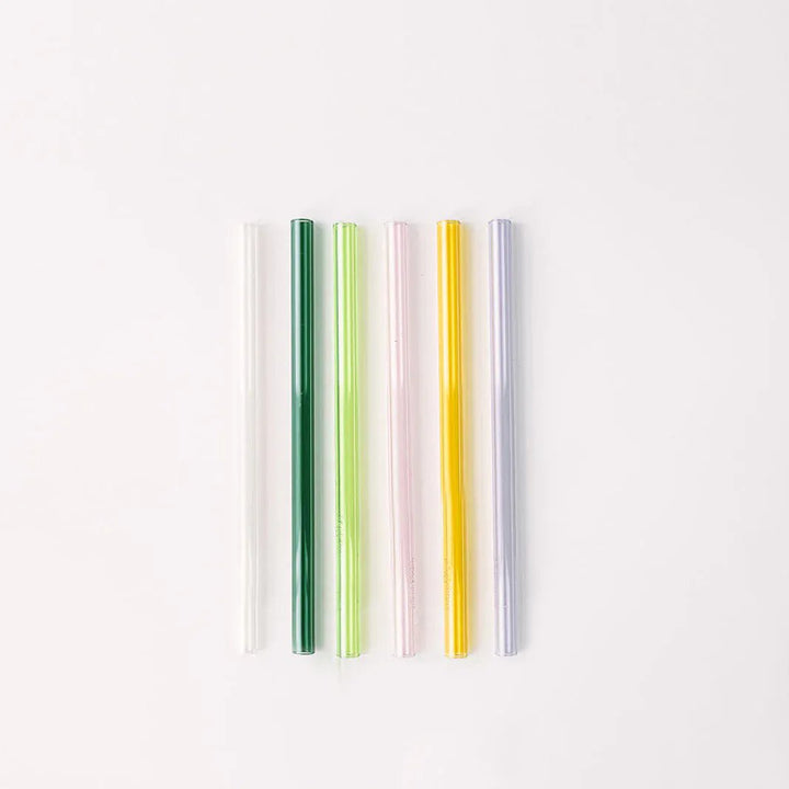 Simply Straws Wide 10" Glass Straw Set - Meadow