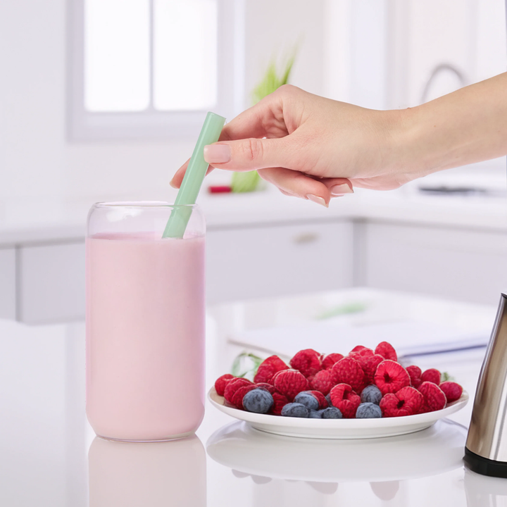 Simply Straws Wide 8" Glass Straw Set - Meadow