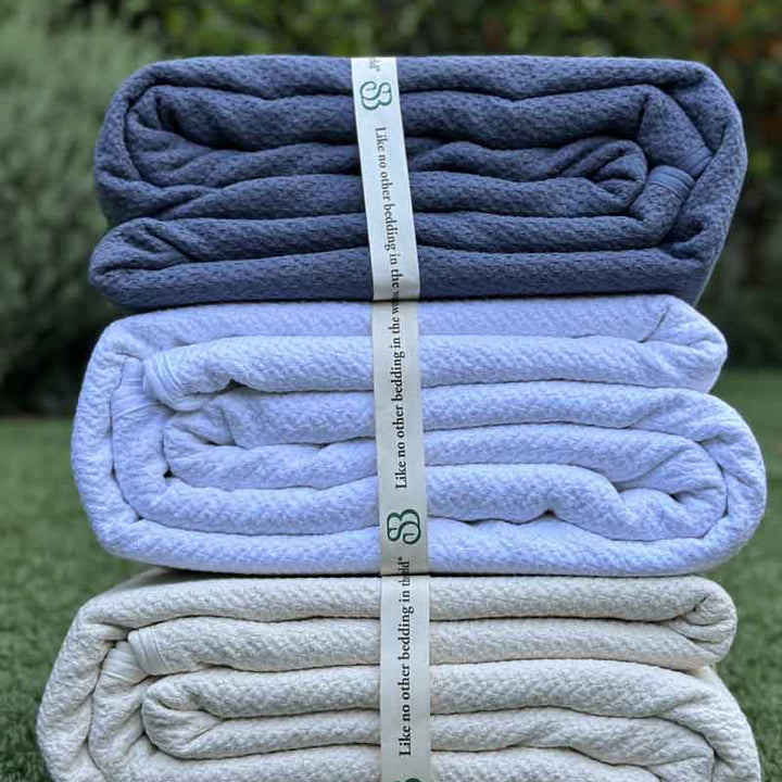 100% Organic Cotton Honeycomb Jacquard Blanket
