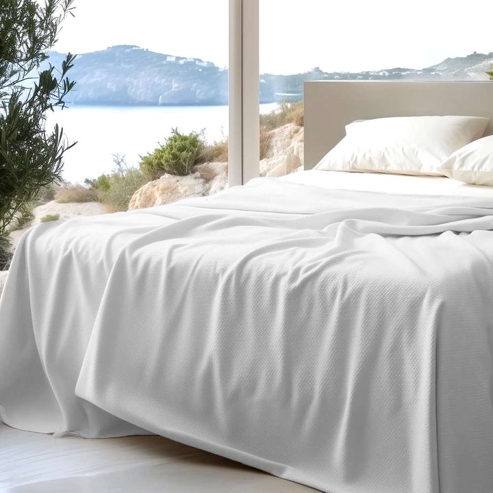 100% Organic Cotton Honeycomb Jacquard Blanket