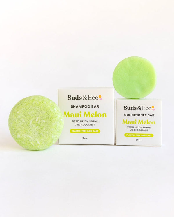 Suds & Eco Maui Melon Shampoo & Conditioner Bar Duo