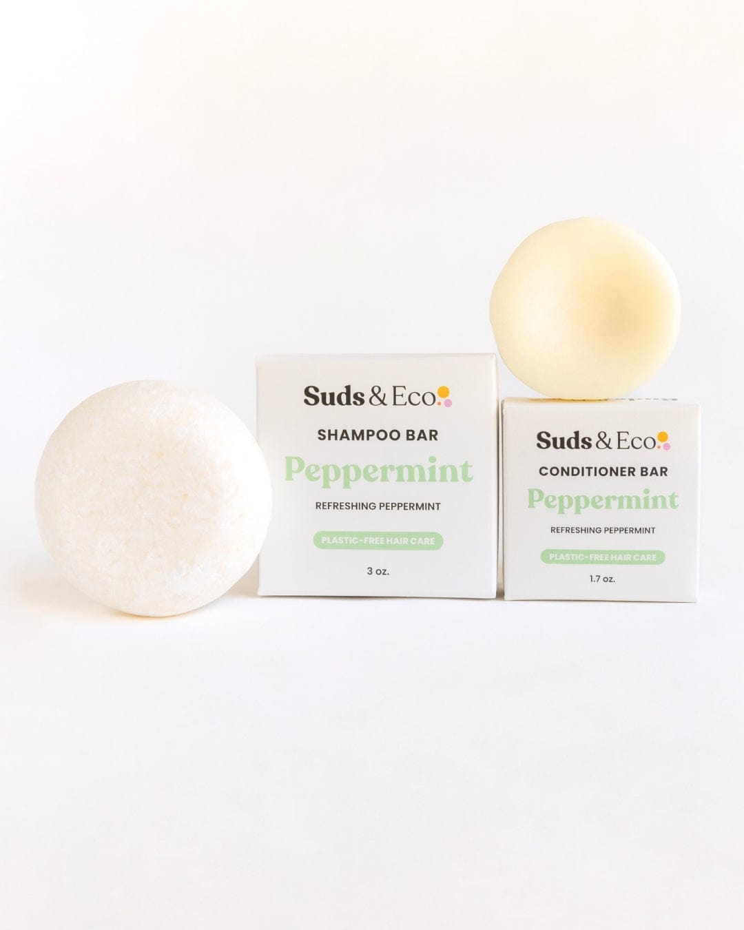 Suds & Eco Peppermint Breeze Shampoo & Conditioner Bar Duo