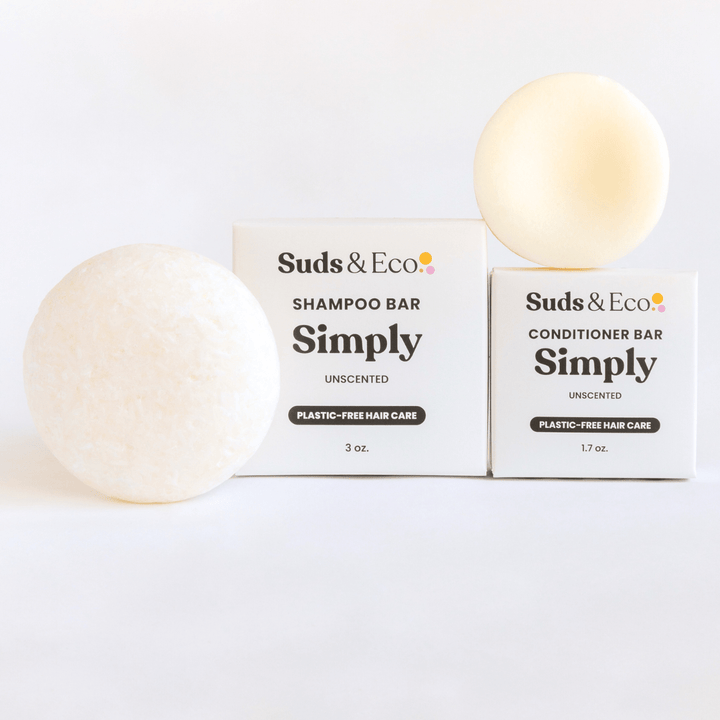 Suds & Eco Simply Unscented Shampoo & Conditioner Bar Duo