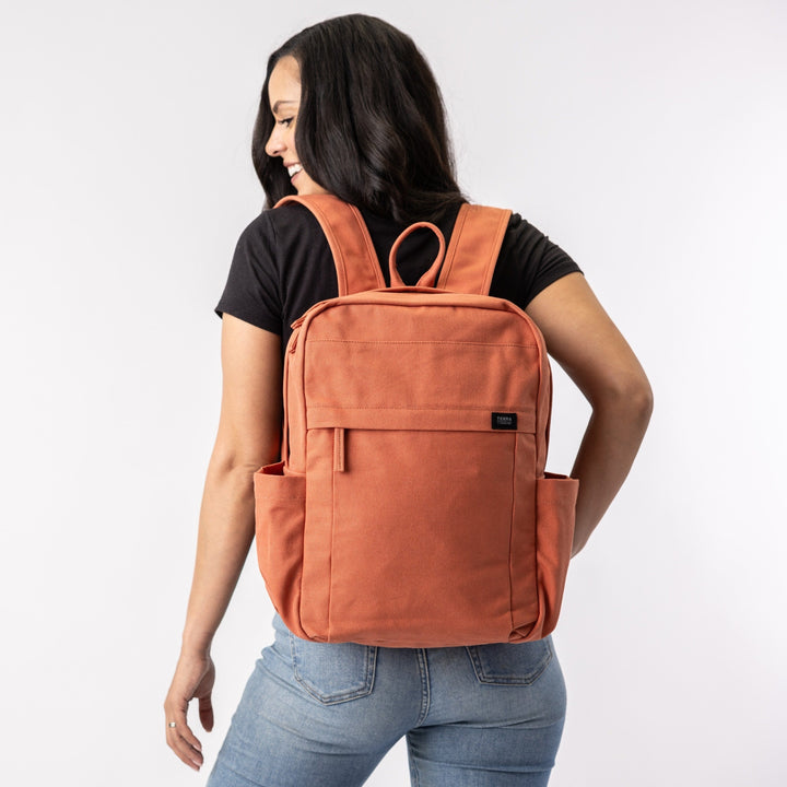Terra Thread® Burnt Orange Earth Backpack - Sustainable Backpack for School and Everyday use