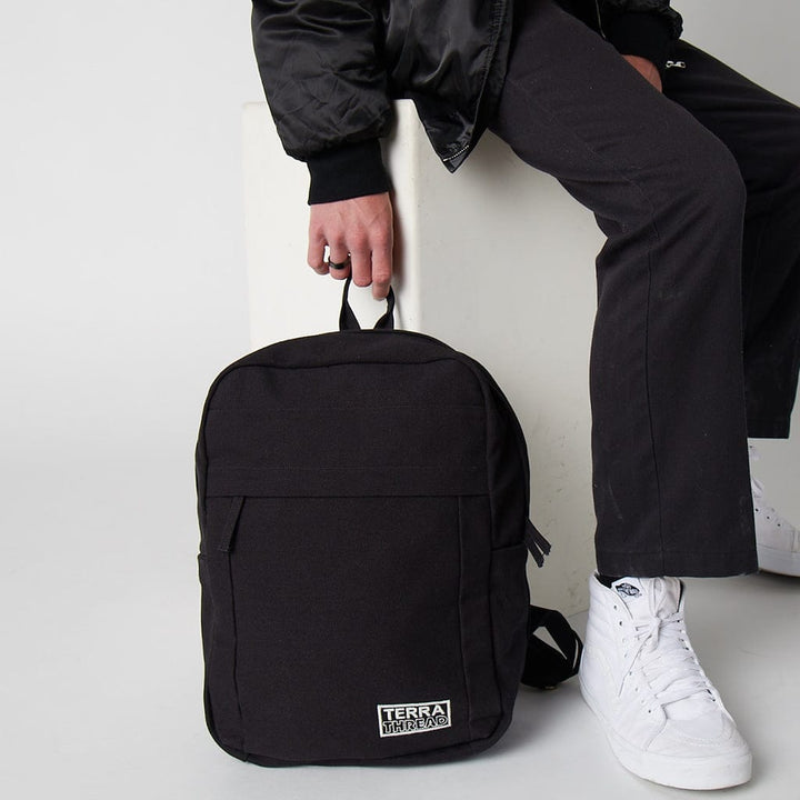 Terra Thread® Ivory Black Earth Backpack - Sustainable Backpack for School and Everyday use