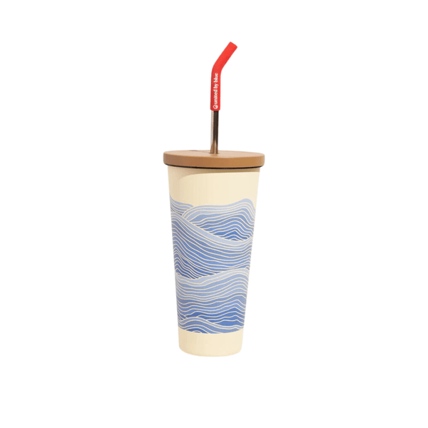 United by Blue Eggshell - Waves Insulated Steel Straw Tumbler 24 oz