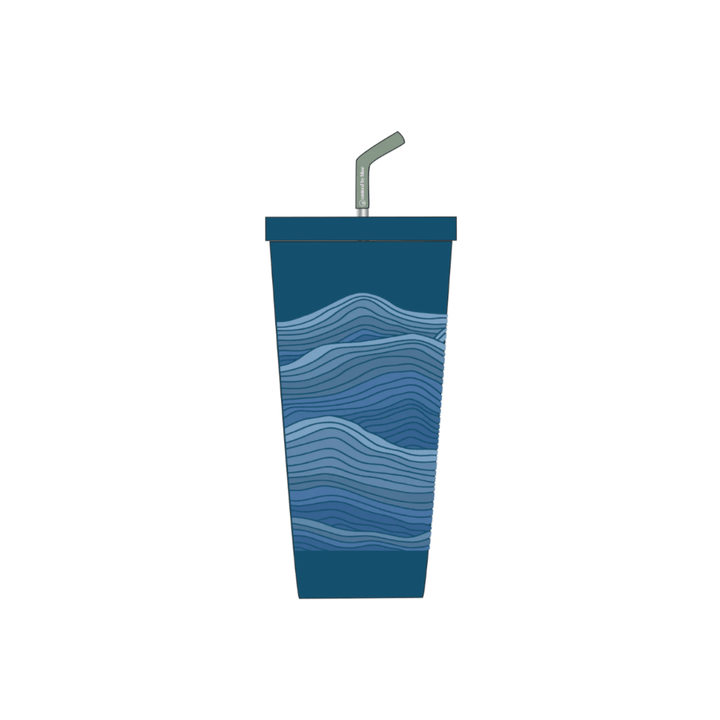 United by Blue Lake - Waves Insulated Steel Straw Tumbler 24 oz