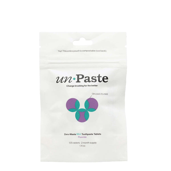 Unpaste With Fluoride Unpaste Tooth Tabs - Zero Waste Toothpaste - With OR Without Fluoride, Vegan, Compostable