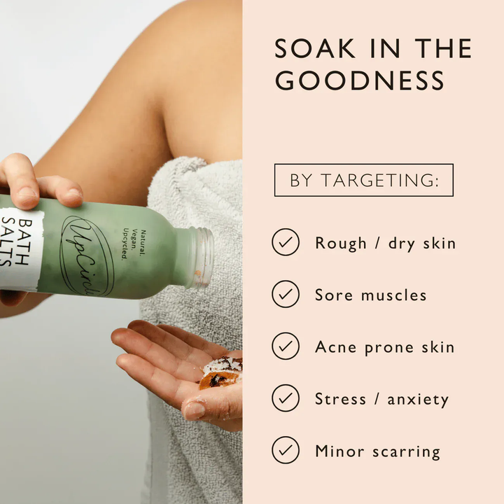 UpCircle Bath Salts with Epsom, Sea and Himalayan Pink Salt