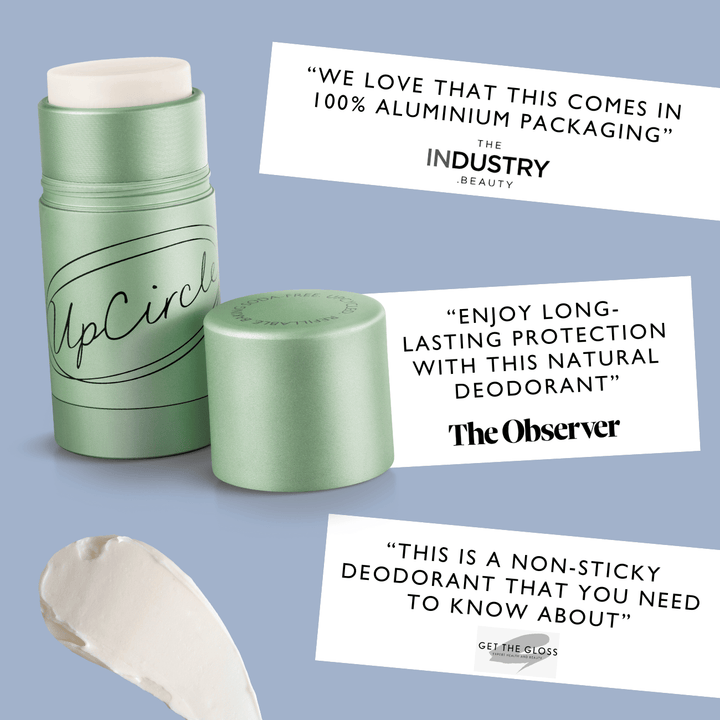 UpCircle Refillable Natural Deodorant with Macadamia + Bergamot - Aluminum-Free, Eco-Friendly, and Biodegradable
