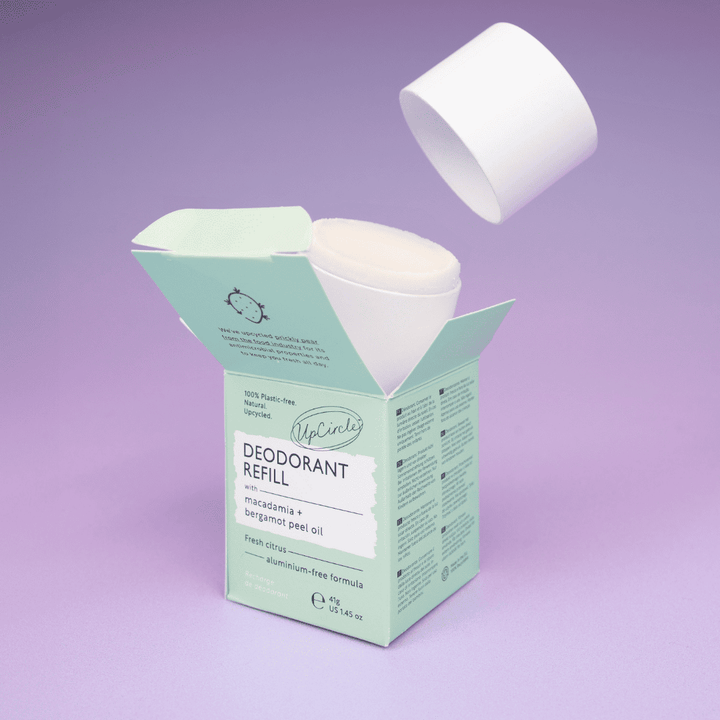 UpCircle Refillable Natural Deodorant with Macadamia + Bergamot - Aluminum-Free, Eco-Friendly, and Biodegradable