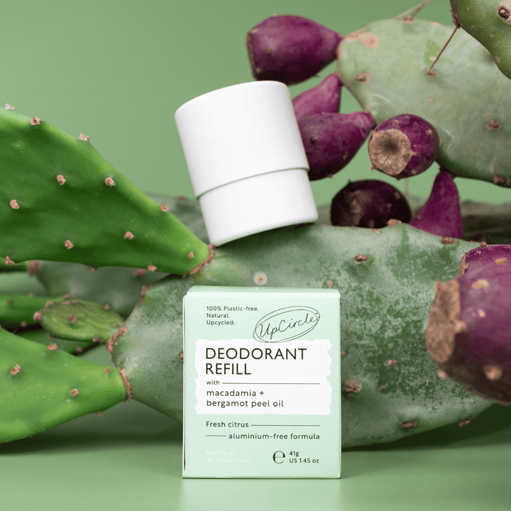 UpCircle Refillable Natural Deodorant with Macadamia + Bergamot - Aluminum-Free, Eco-Friendly, and Biodegradable