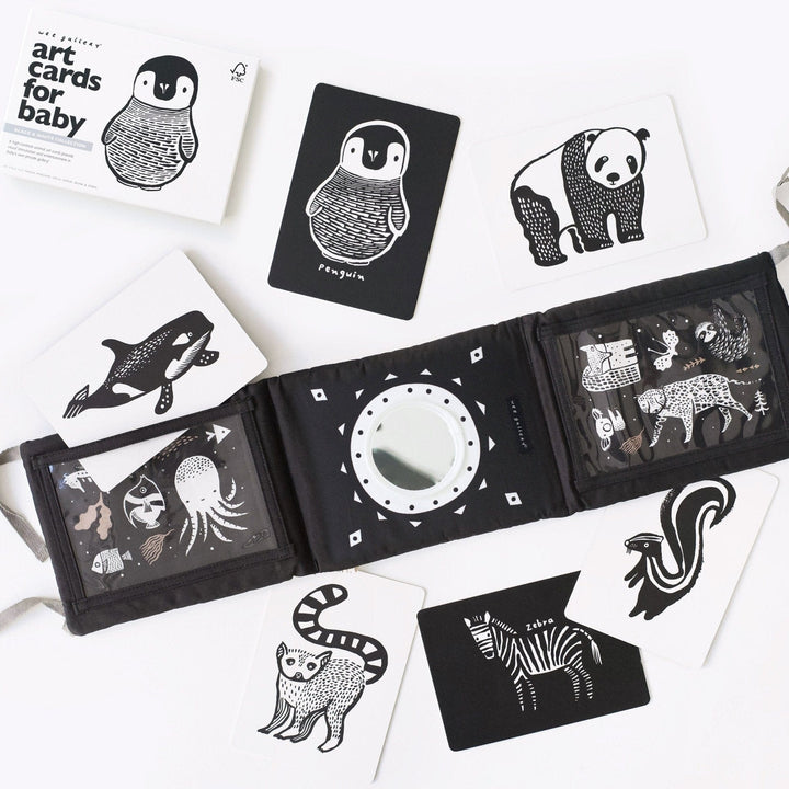Wee Gallery Black and White Baby Tummy Time Gallery with Mirror Gift Set