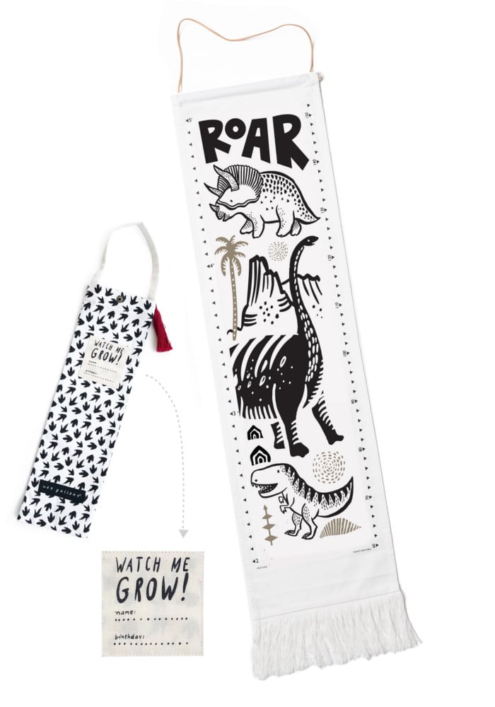 Wee Gallery Canvas Growth Chart - Dinos