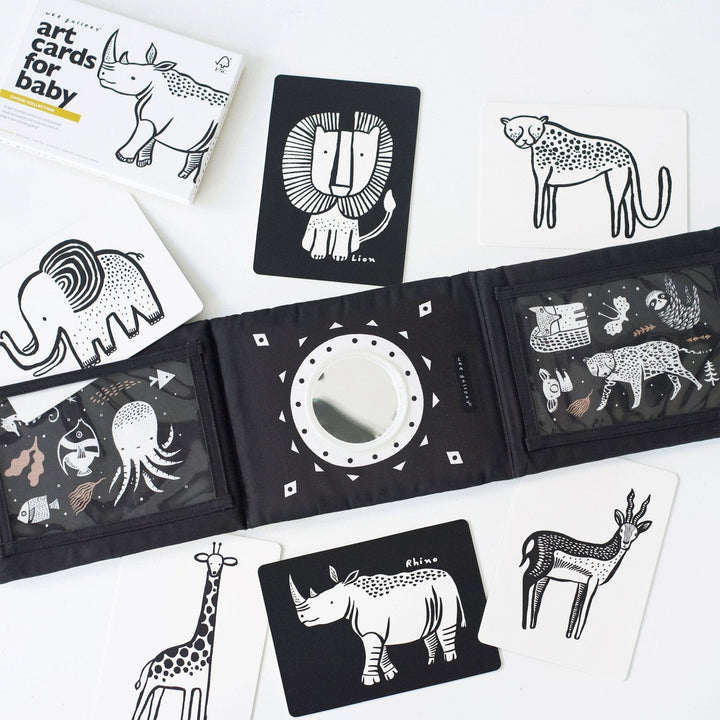 Wee Gallery Safari Baby Tummy Time Gallery with Mirror Gift Set