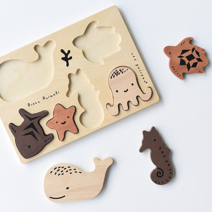 Wee Gallery Wooden Tray Puzzle - Ocean Animals