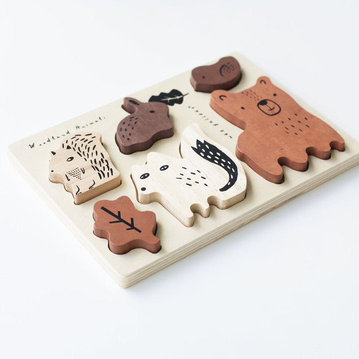 Wee Gallery Wooden Tray Puzzle - Woodland Animals