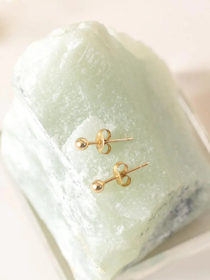 wellthy® 14k Yellow Gold Dot Studs