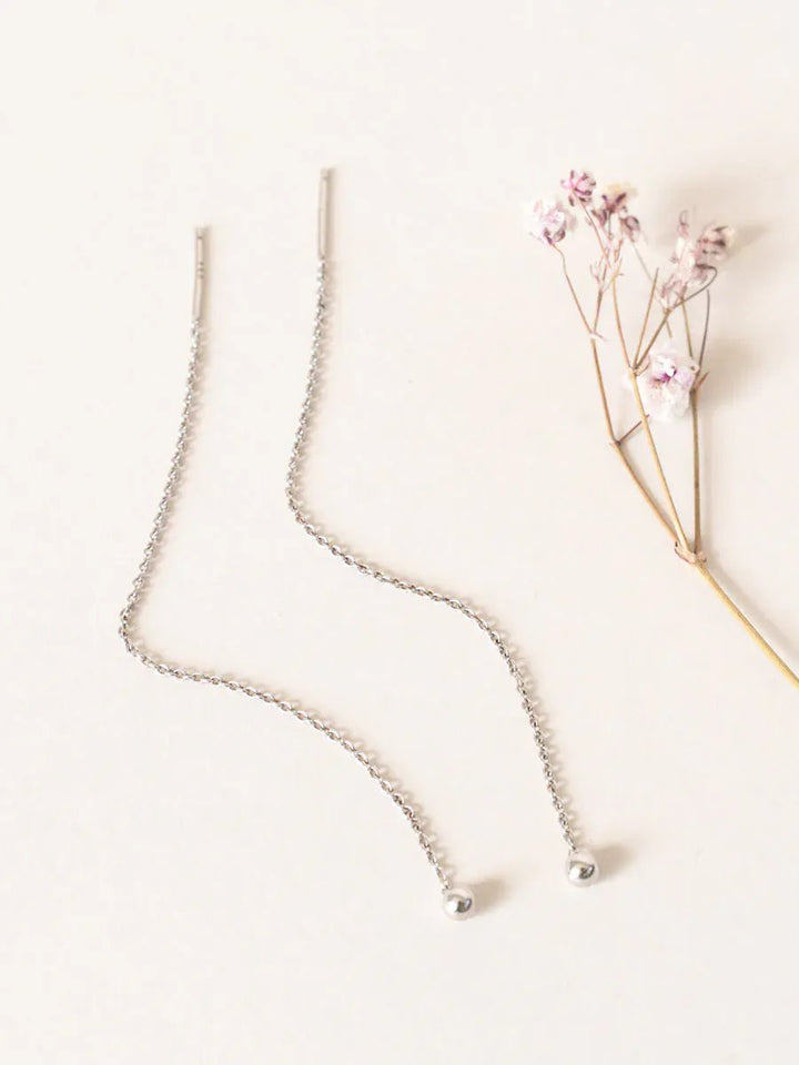 wellthy® Sterling Silver Ball & Chain Threaders