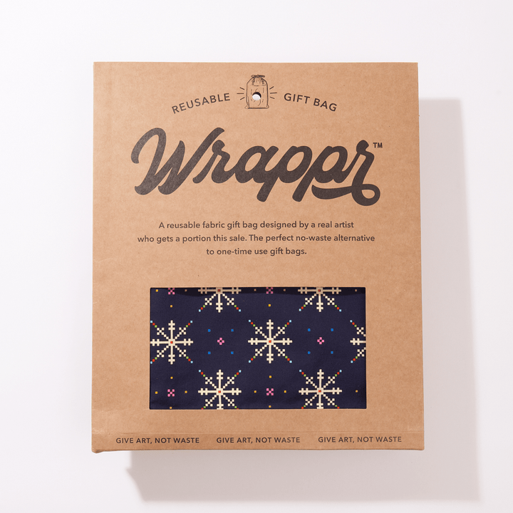 Wrappr Blue Fabric Gift Bag by Kelsey Weigl | 22", Cotton