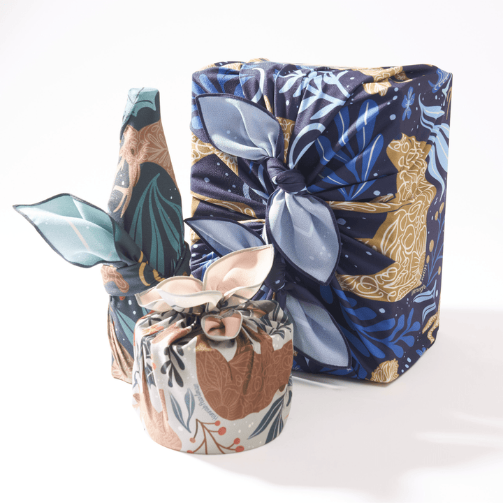 Wrappr Bundle of 3 Furoshiki Wraps by Hannah Pearlman | 18", 28" & 35", Polyester