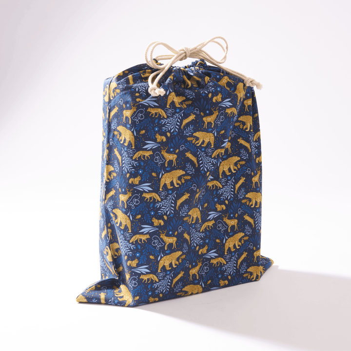 Wrappr Dark Blue Fabric Gift Bag by Hannah Pearlman | 18", Cotton