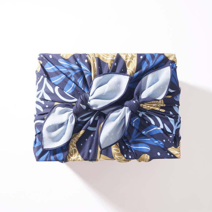 Wrappr Dark Blue Furoshiki Gift Wrap by Hannah Pearlman | 35", Polyester