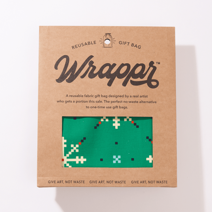 Wrappr Green Fabric Gift Bag by Kelsey Weigl | 18", Cotton