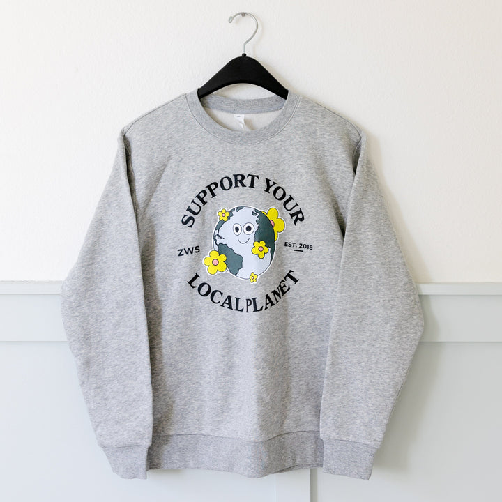 Zero Waste Store Heather Gray / S Support Your Local Planet Sweatshirt - 2 Color Options