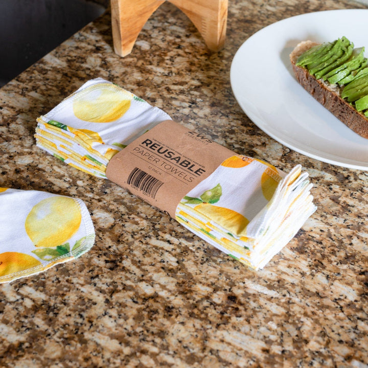ZWS Essentials 12 Pack / Lemons Reusable Paper Towels