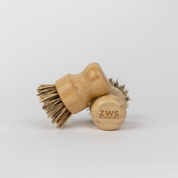 ZWS Essentials Pot Scrubber - Eco Friendly Scrub Brush, Bamboo, Plastic Free, Compostable