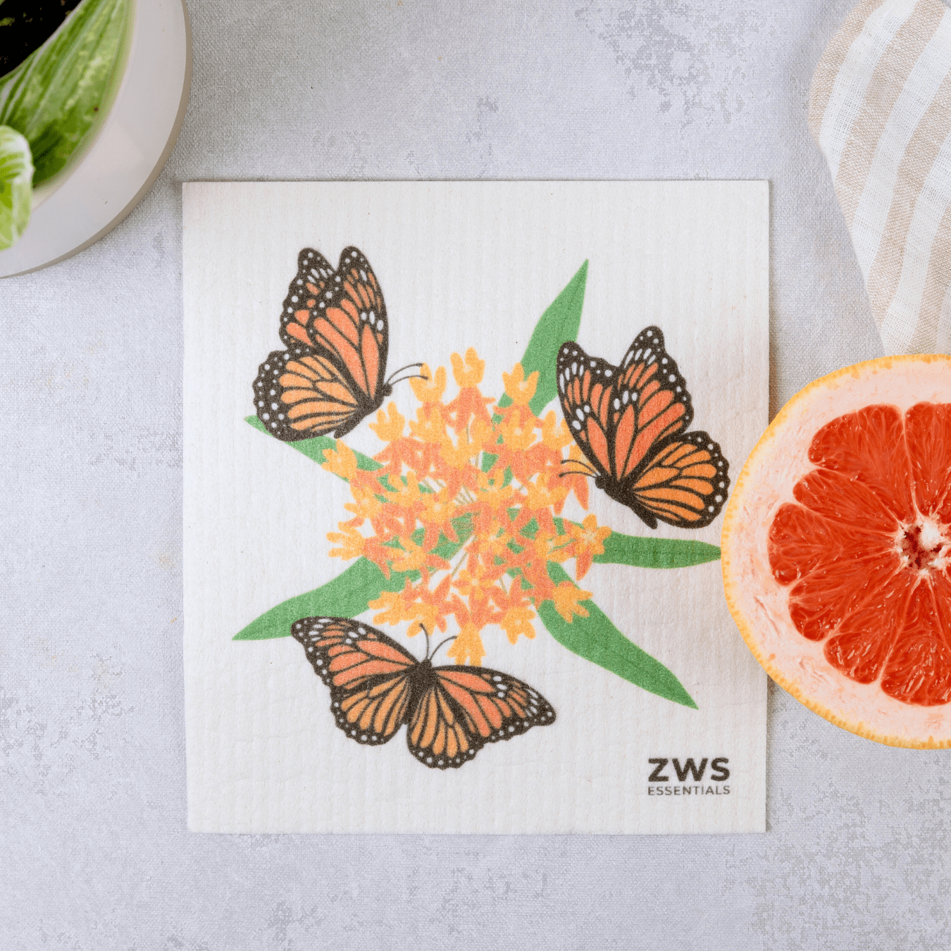 ZWS Essentials Zero Waste Sponge Cloth - Swedish Dish Cloth, Paper Towel Replacement, Kitchen Sponge