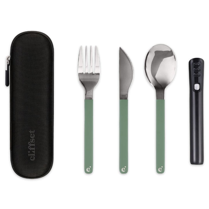 Cliffset Gualala Green Reusable Portable Cutlery with Refillable Cleaner