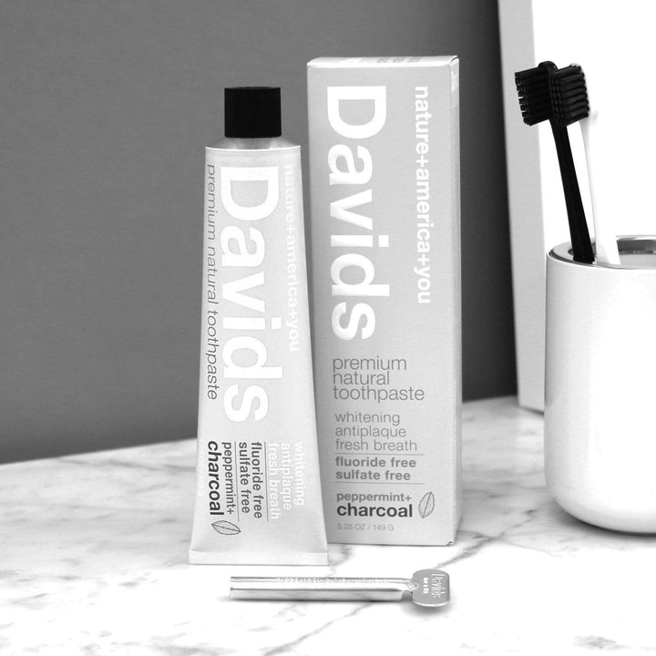 Davids Toothpaste Peppermint + Charcoal Natural Toothpaste