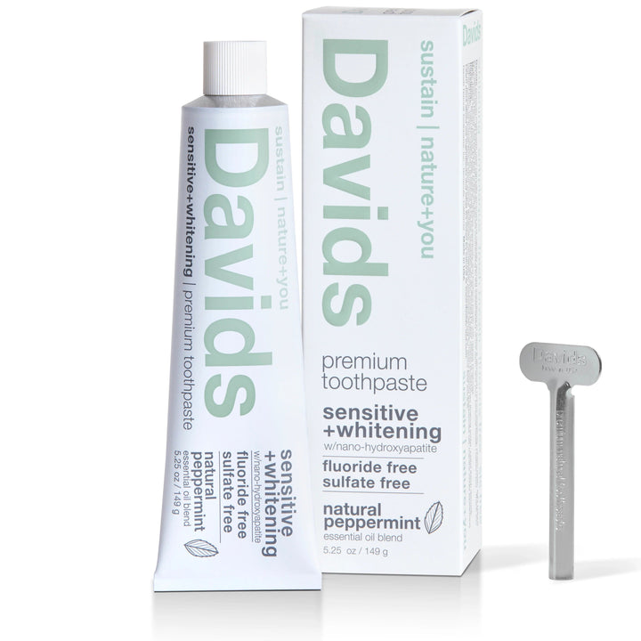 Davids Toothpaste Sensitive All Natural Toothpaste - Sustainable Toothpaste - Fluoride Free, Vegan, 5.25 oz.