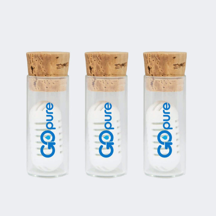 GOpure Pod Three Pack Water Filter - Plastic Free Water Filter, Water Purification, 6 Months, 264 Gal. Water