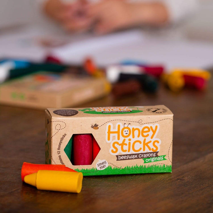 Honeysticks 100% Pure Beeswax Crayons Natural, Safe for Kids (12