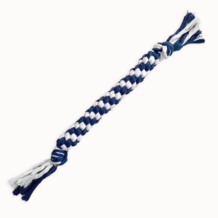 Hudson Houndstooth Large / Blue Organic Pet Rope Toy