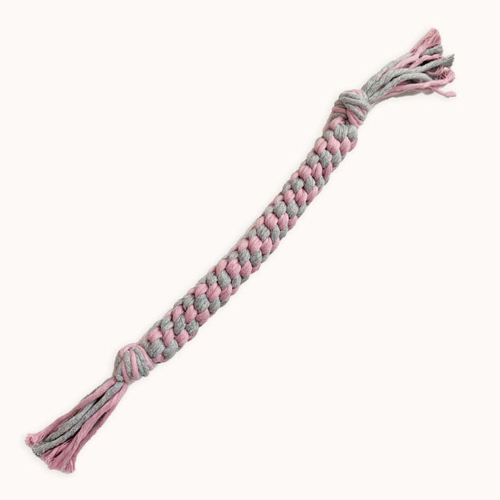 Hudson Houndstooth Large / Pink Organic Pet Rope Toy