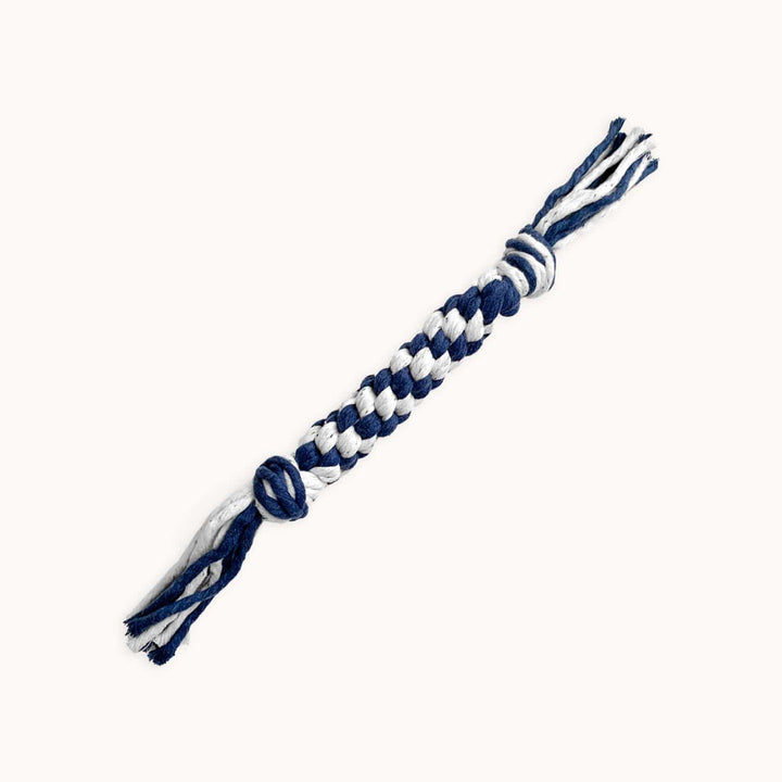 Hudson Houndstooth Small / Blue Organic Pet Rope Toy