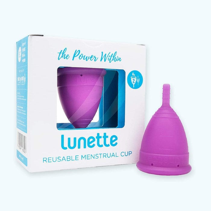 Lunette Size 2 / Pink Menstrual Cup - Blue - Reusable Period Cup, , BPA Free, Latex Free, Vegan, 2 Sizes