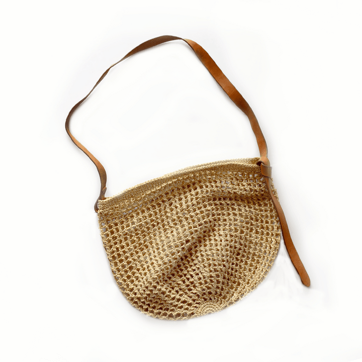 Made by Minga Natural / Honey Leather Tie Strap Maria Market Bag