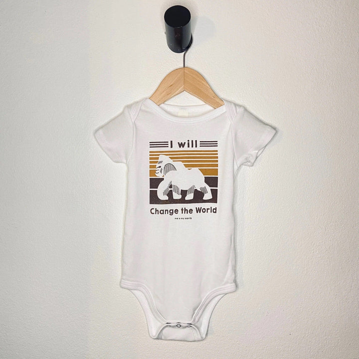 Me O My Earth I Will Change The World - Short Sleeve / 0-3m Organic Cotton Baby Clothes