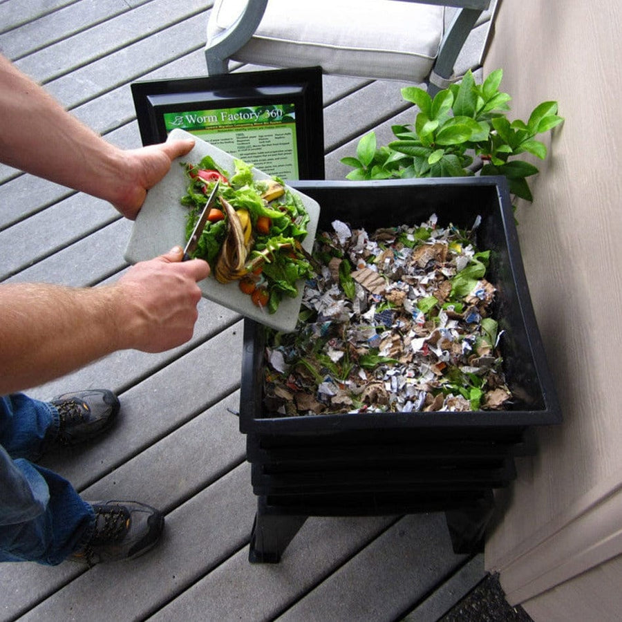 Nature's Footprint Worm Factory Compost System - Worm Composting Bin, Made In USA, Recycled Plastic, 6 Trays