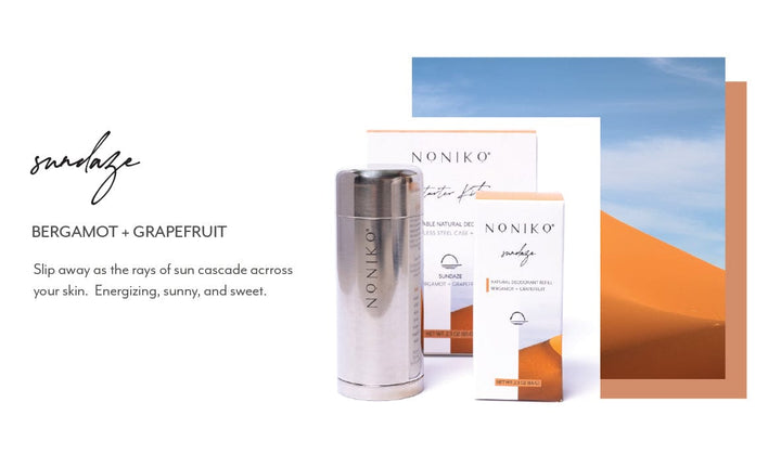 Noniko Skin Refillable Natural Deodorant - Zero Waste Deodorant, All Natural, Plastic Free, Refillable, 2.3 oz